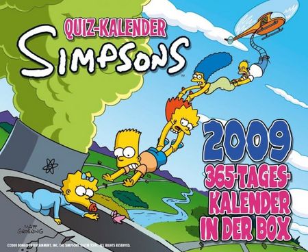 Simpsons Quiz Kalender 2009 365-Tageskalender in der Box - Das Cover